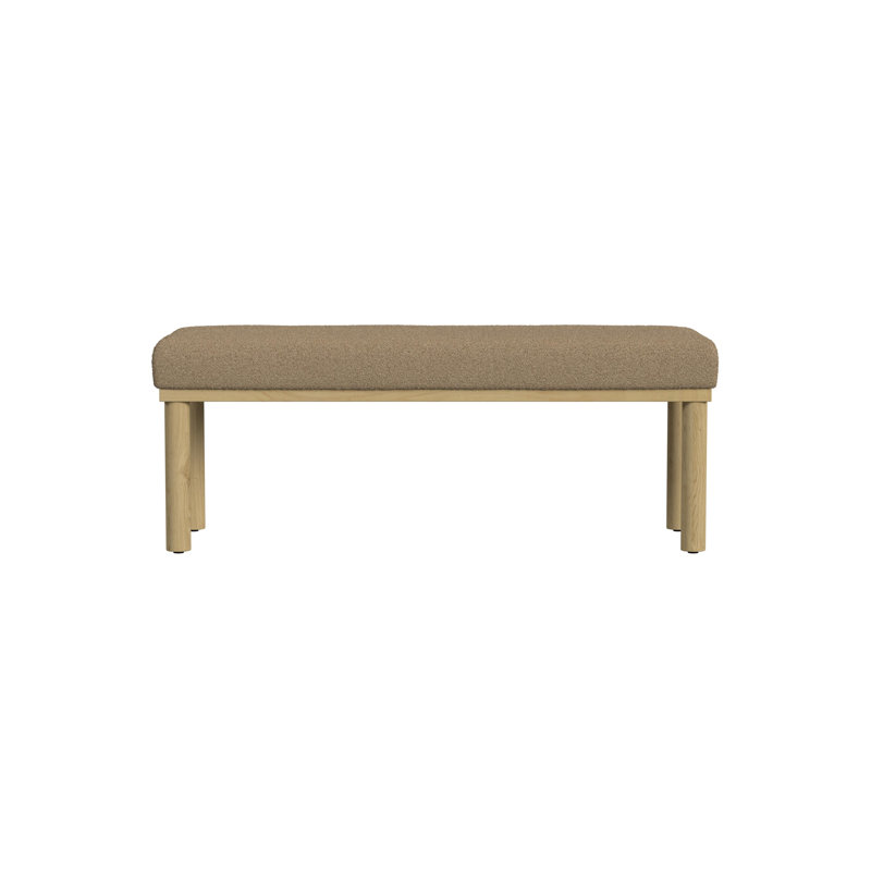 Shikera Upholstered Bench, Brown Boucle