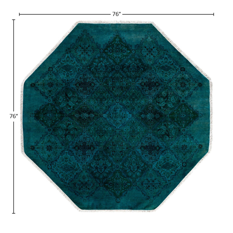Tapis bleu / noir nouvel âge sur mesure 6 pi 4 po x 6 pi 4 po Overyed