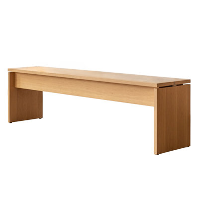 Solid Multi-Ply Wood Bench, 47.24" W x 13.78" D x 17.72" H, Oak Veneer, Wide Solid-Plank Legs, Multipurpose Dining  Bedroom Bench, Easy Assembly