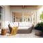 Carletta 227cm Wide Curved Wood Patio Daybed