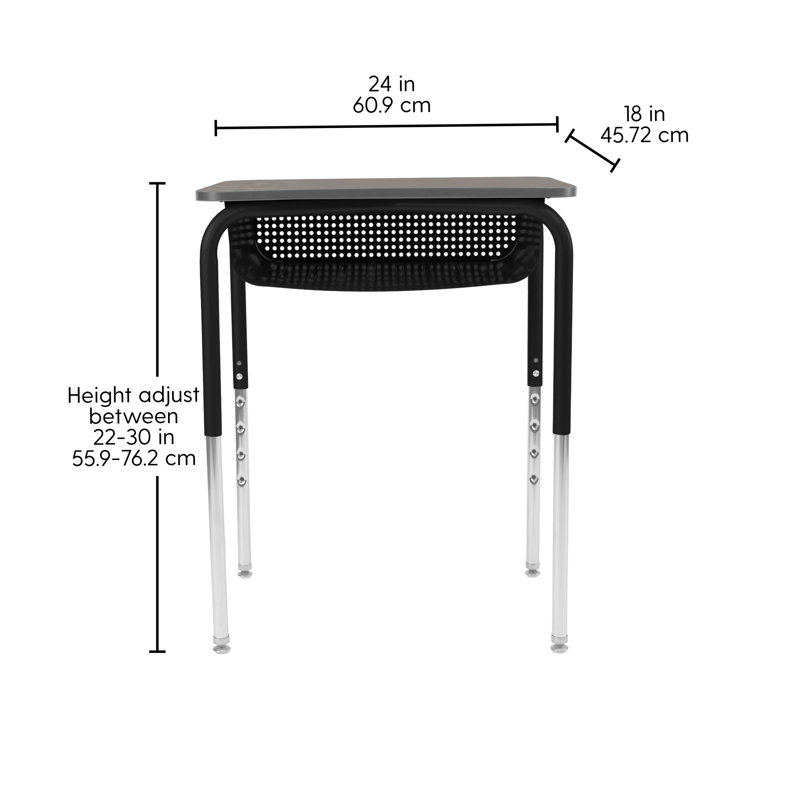 Bureau ouvert 18 po x 24 po Belly Curve avec boîte à livres en métal, paquet de 2 - Strandz cosmique / graphite / noir