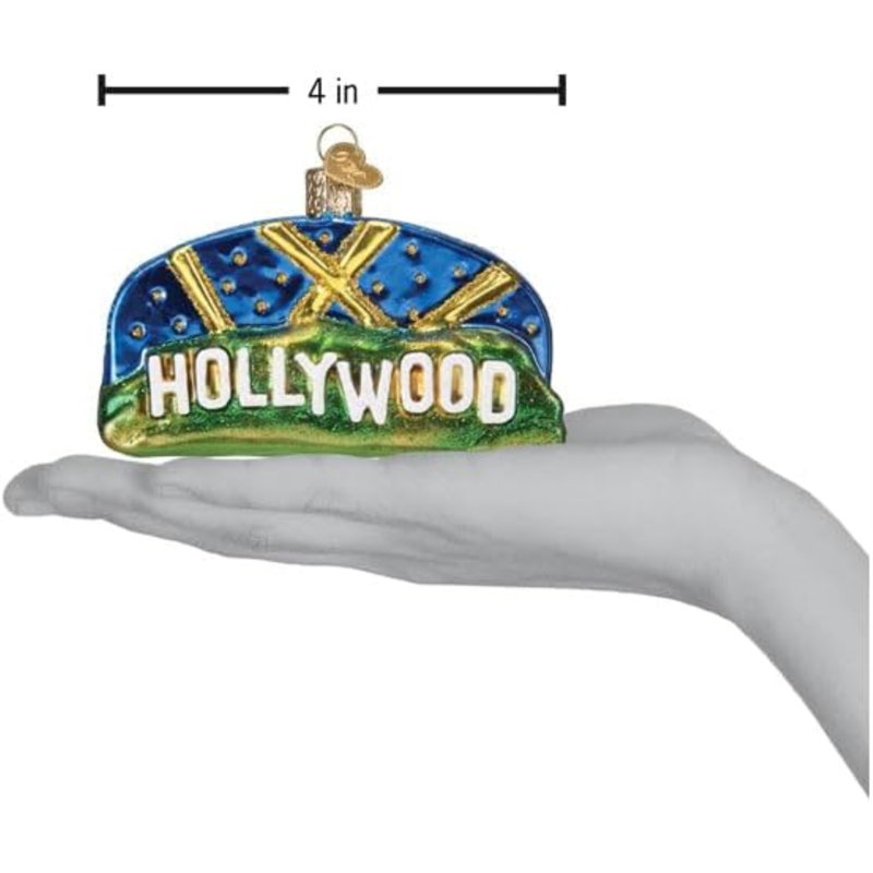 Old World Christmas Blown Glass Ornament for Christmas Tree, Hollywood Sign