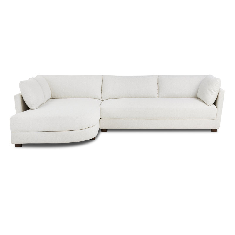 Pertuis 122" Left-facing Fabric Bumper Sectional Sofa