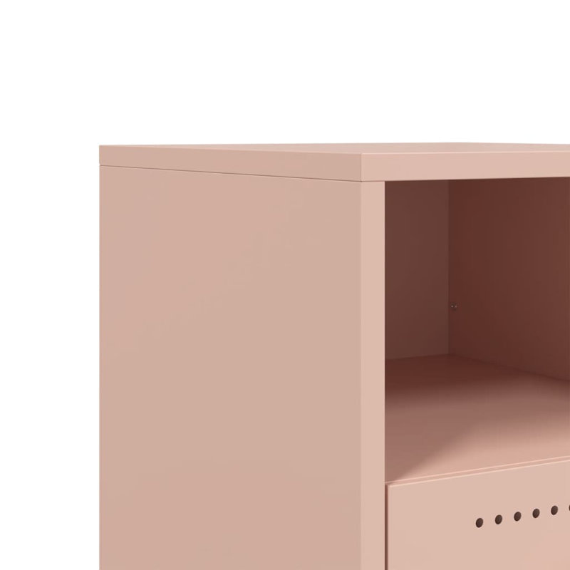 Quinette 36cm W Steel Bedside Table, Pink