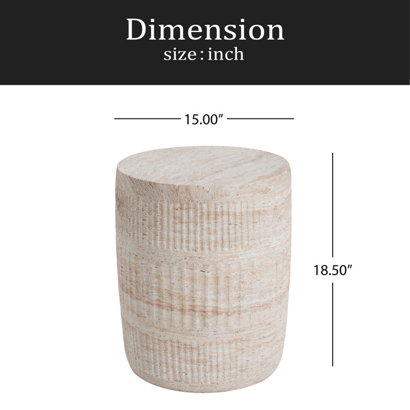 Outdoor/Indoor Lightweight Concrete Side Table
