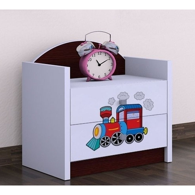 Dominique 2 Drawer Nightstand, Dark Brown