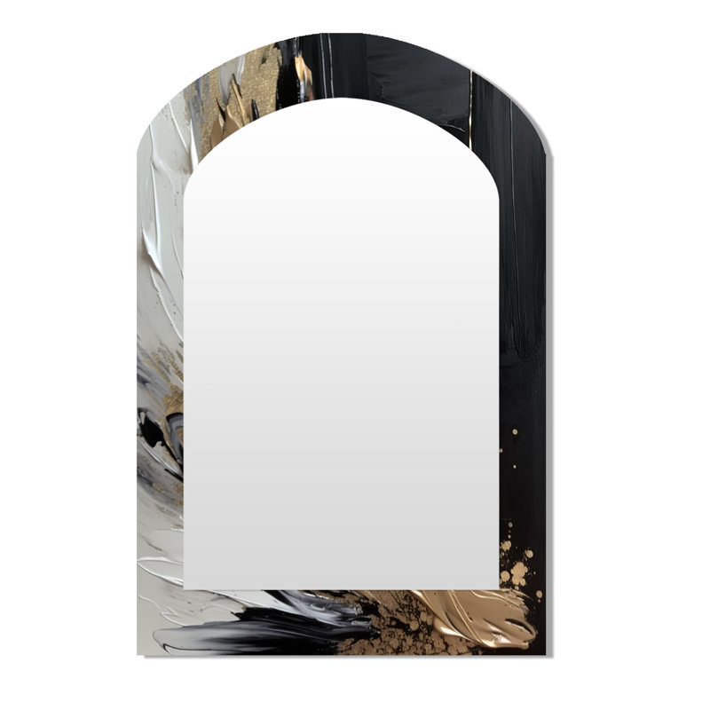 Wave Reflections II - Abstract Modern Asymmetrical Decorative Wall Mirror, 43" x 33"