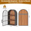 Armoire murale arquée fabriquée à la main avec porte en verre trempé - rangement en acier et bois peu encombrant