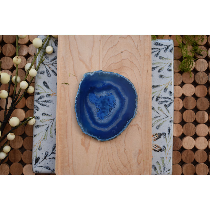 Agate 4 Piece Coaster Set, Blue