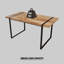 de salle à manger en bois naturel MDF de deux pièces: table de style médiéval avec base en métal noir, 6 + 2 chaises en suède brun (2 gratuites)