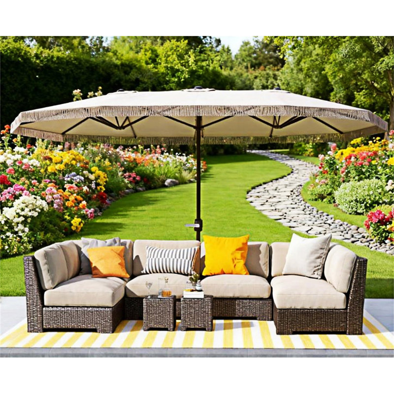 Parasol d'extérieur rectangulaire pour patio