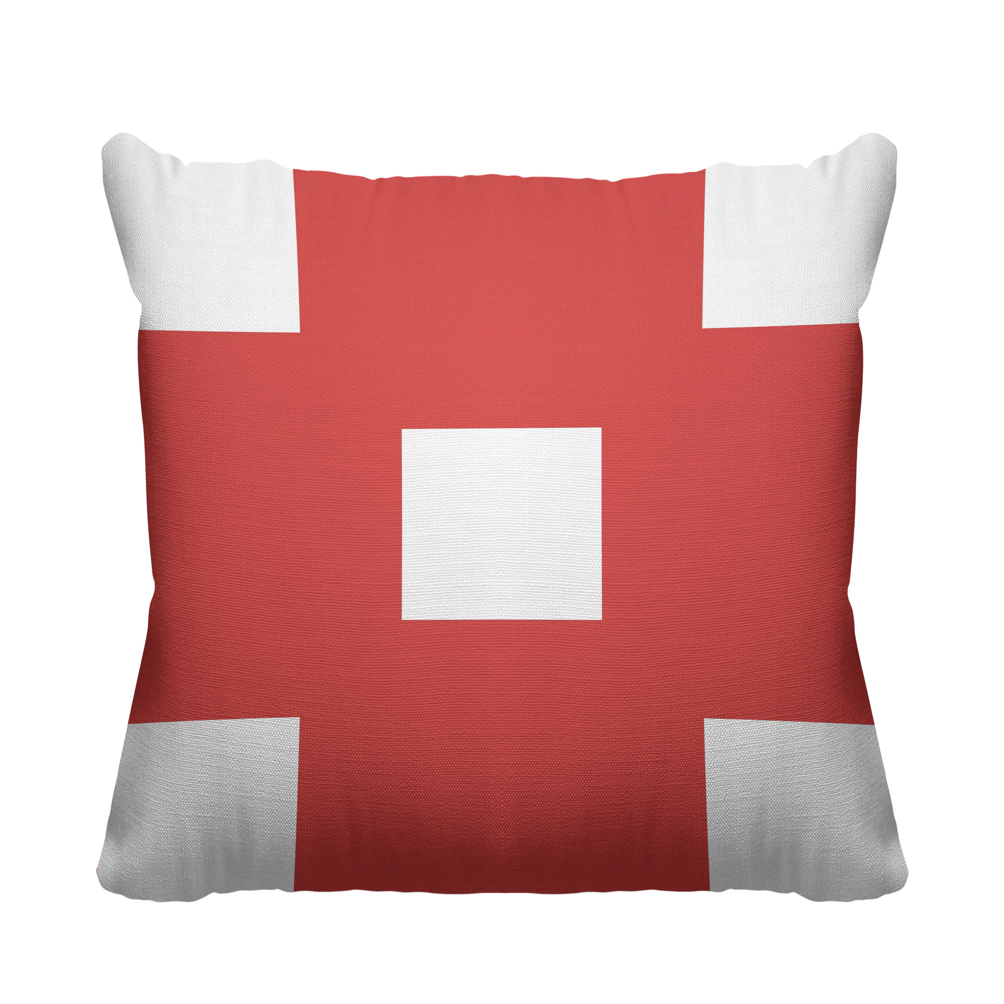Luella Geometric Indoor/Outdoor Throw Pillow, 20W" x 20H", Coral