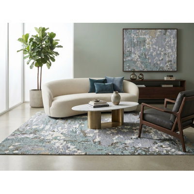 Tapis en laine et viscose fait à la main 17 Stories