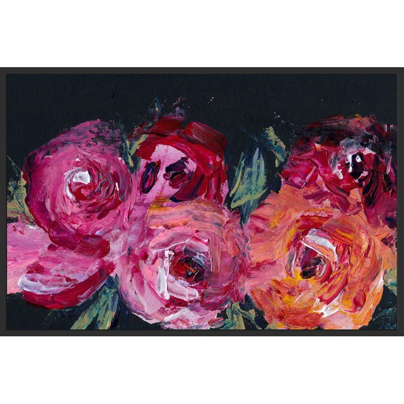 « fleuriing rose », reproduction de peinture à l’acrylique sur toile, H 30 po x l 45 po x P 1,5 po