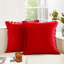 Housse de coussin réversible en velours Pom-poms (ensemble de 4)-111893156-111893169