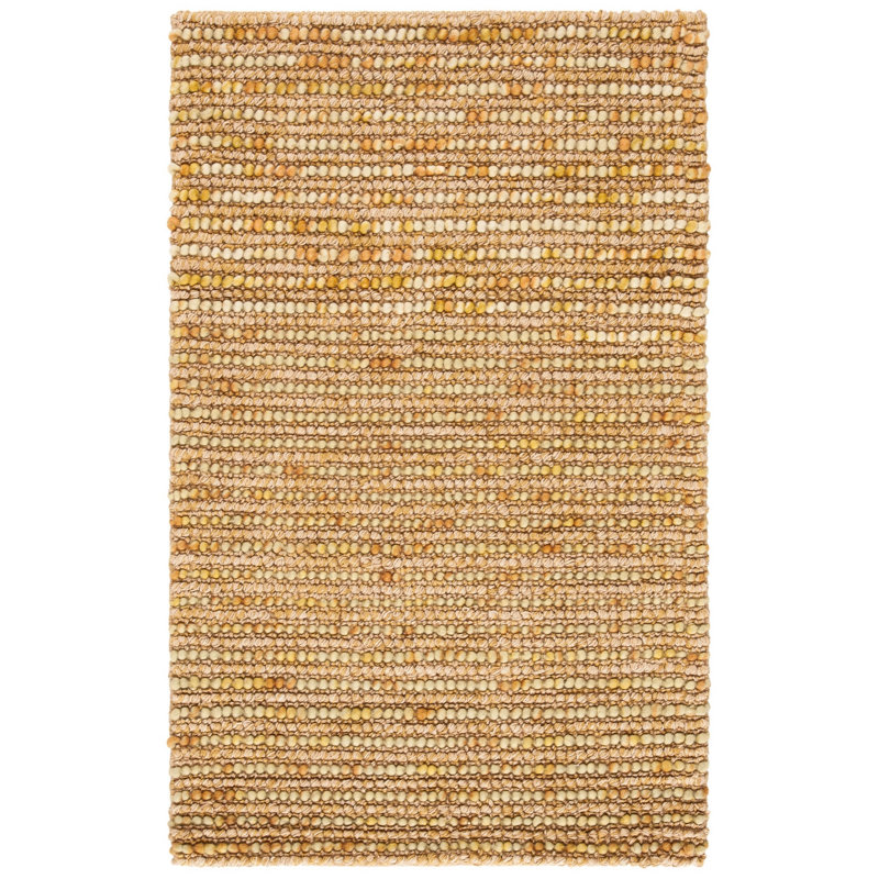 Ferrera Abstract Handmade Flatweave Gold Area Rug, Rectangle 2'6" x 4'