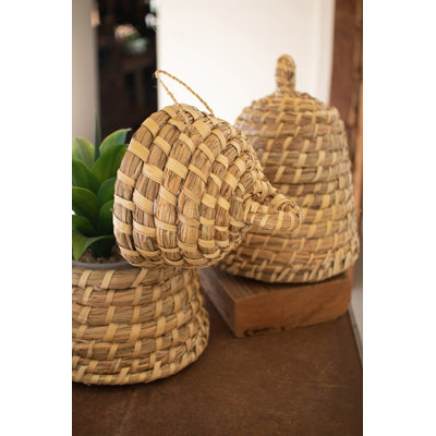  Panier de jardin fabriqué à la main - forme d'abeille pour rangement ou décoration, ensemble de 2