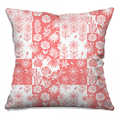 Floral Patchwork Pattern Double Sided Throw Pillows