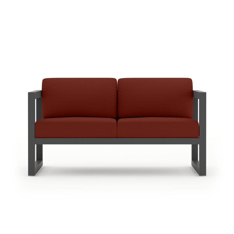 Avion 3 Piece Loveseat Set With Swivel, Slate, Canvas Henna Sunbrella® Canvas