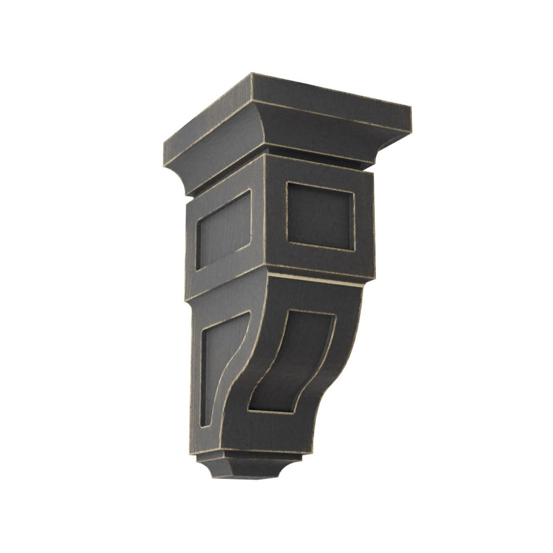 Corbeau en bois Reyes, H 6 po x l 3,5 po x P 3,75 po, Noir