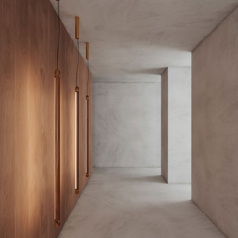 Linea 1 - Light LED Pendant, Walnut, Brass