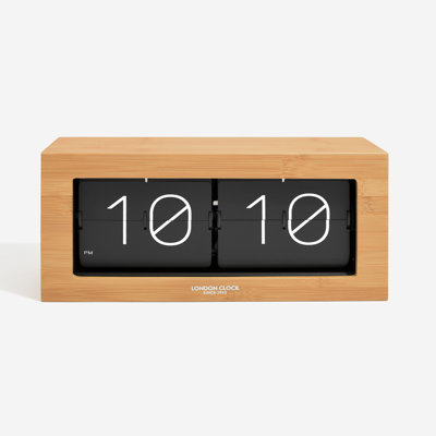 Modern & Contemporary Analogue Bamboo Wood Tabletop Clock in Wood