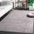 Antiochos Hand Loomed Wool/Cotton Striped Rug in Dark Gray-1812921084