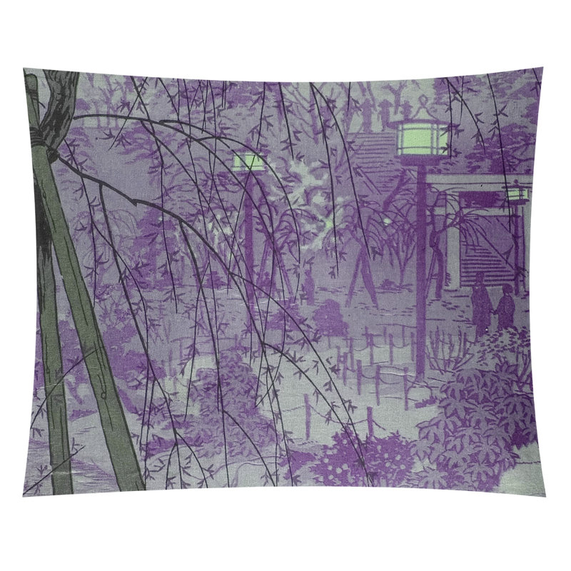 Tapisserie Magruder Misty Evening at Shinobazu Pond, H 63,5 po x l 54 po, Mauve