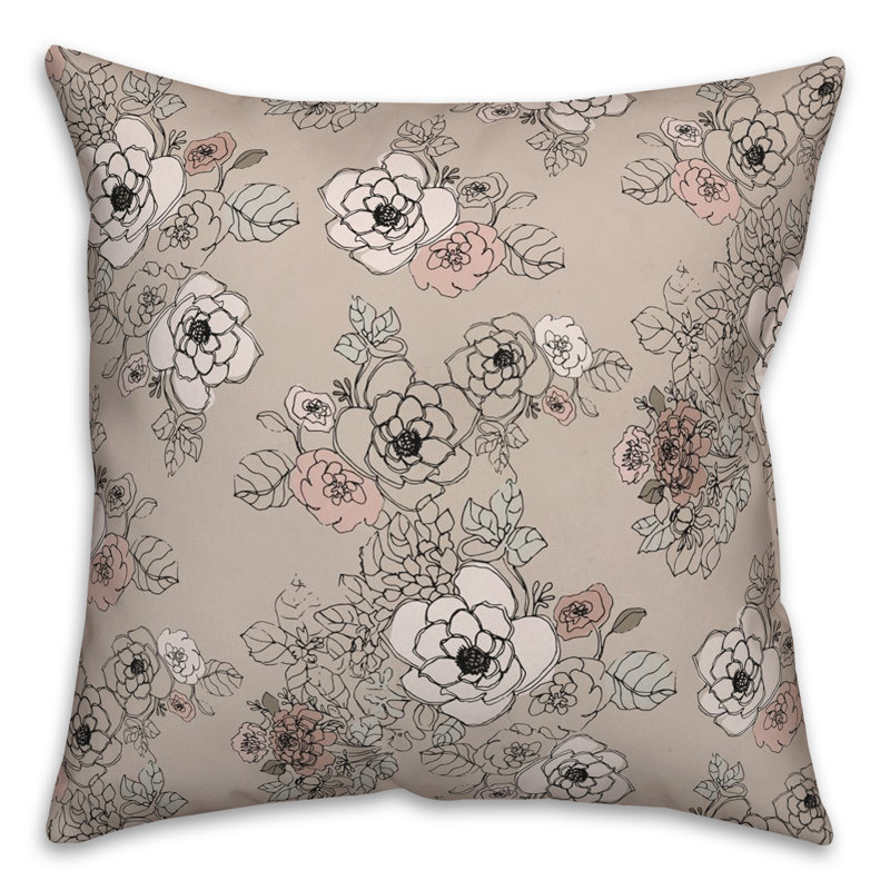 Coussin décoratif en polyester / mélange de polyester, gris