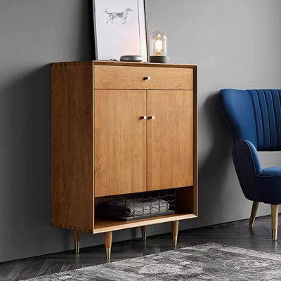 Rangement pour chaussures en bois manufacturé moderne en noyer massif
