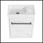 Meuble-lavabo flottant mural avec lavabo en céramique et armoire à fermeture en douceur, parfait pour les petites salles de bain