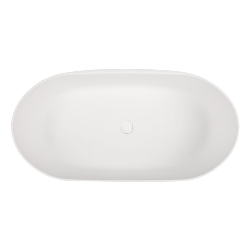 58.75 " L x 29.13 " W Freestanding and Mounting / Installation Required Soaking Solid Surface Bathtub, Matte White Interior