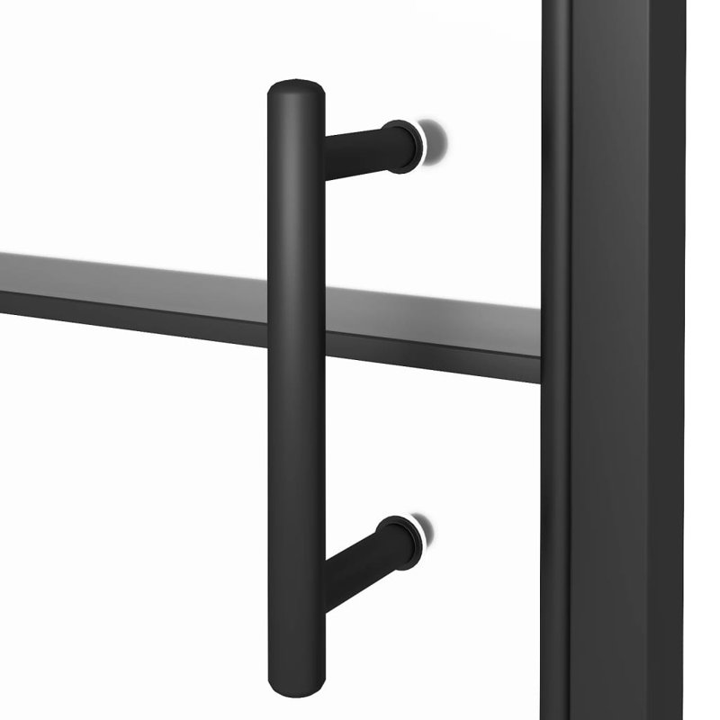 Porte de douche en verre trempé semi-givré 39,4 po x 70,1 po VidaXL, Noir, half frosted