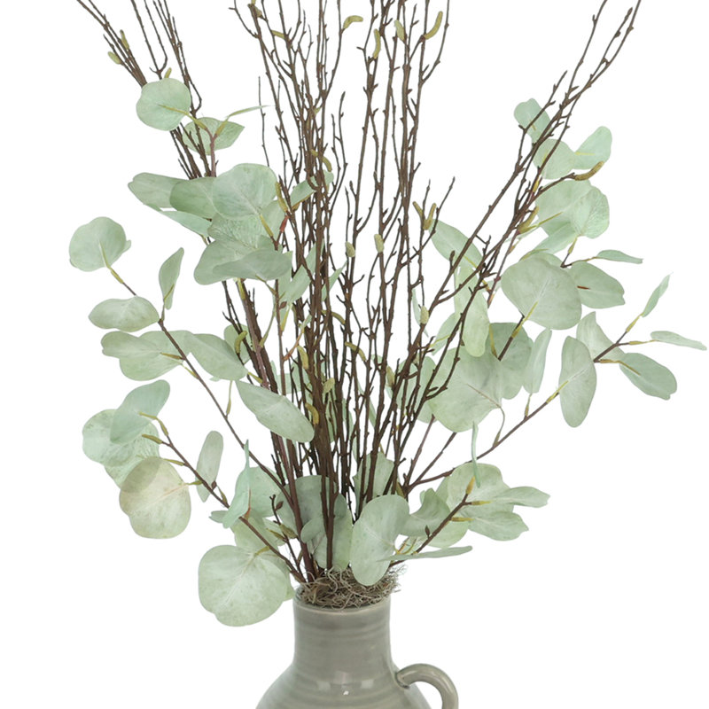 Eucalyptus and Willow Arrangement in Ceramic Vase