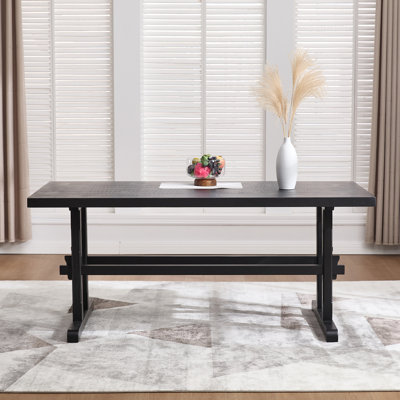 69" 6-Person Solid Wood Rectangular Dining Table