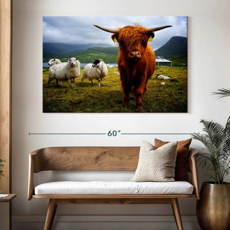 Brampt Highland Cow and Friends, H 34 po x l 51 po