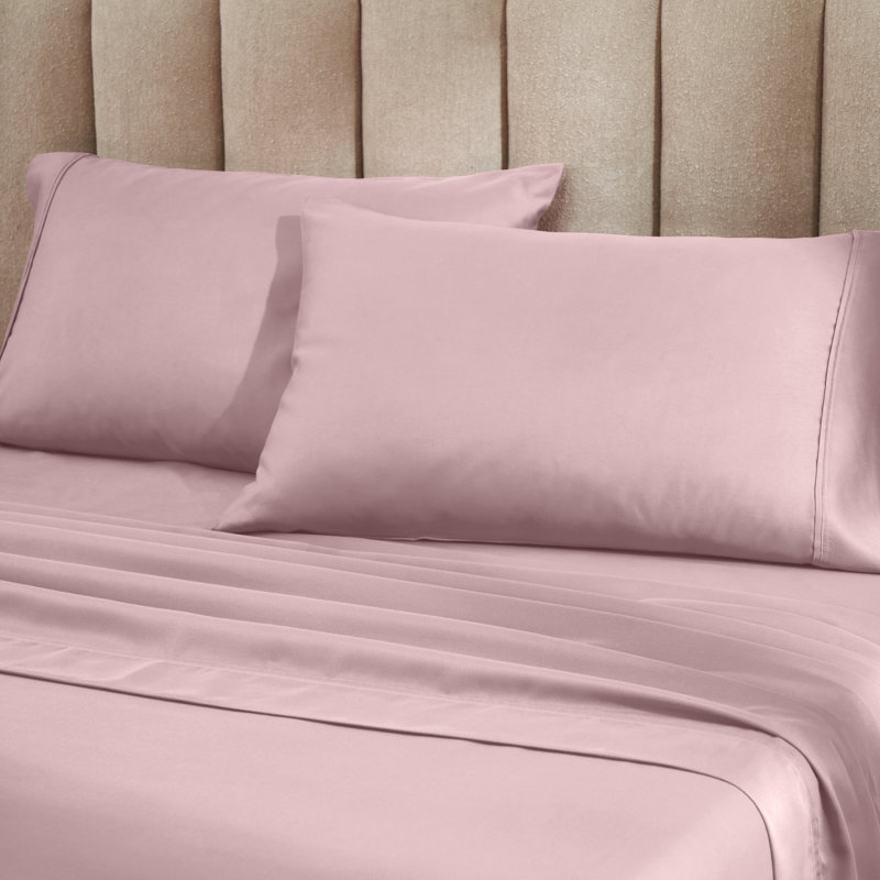 Superior 1200-Thread Count Wrinkle Resistant Cotton Blend Deep Pocket Sheet Set, Full 4Pc Sheet Set, Lavender