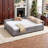 Twin Size Bed Frame, Upholstered Daybed with Trundle Velvet and MDF-1426184225