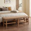 Banc de chambre en similicuir tressé
