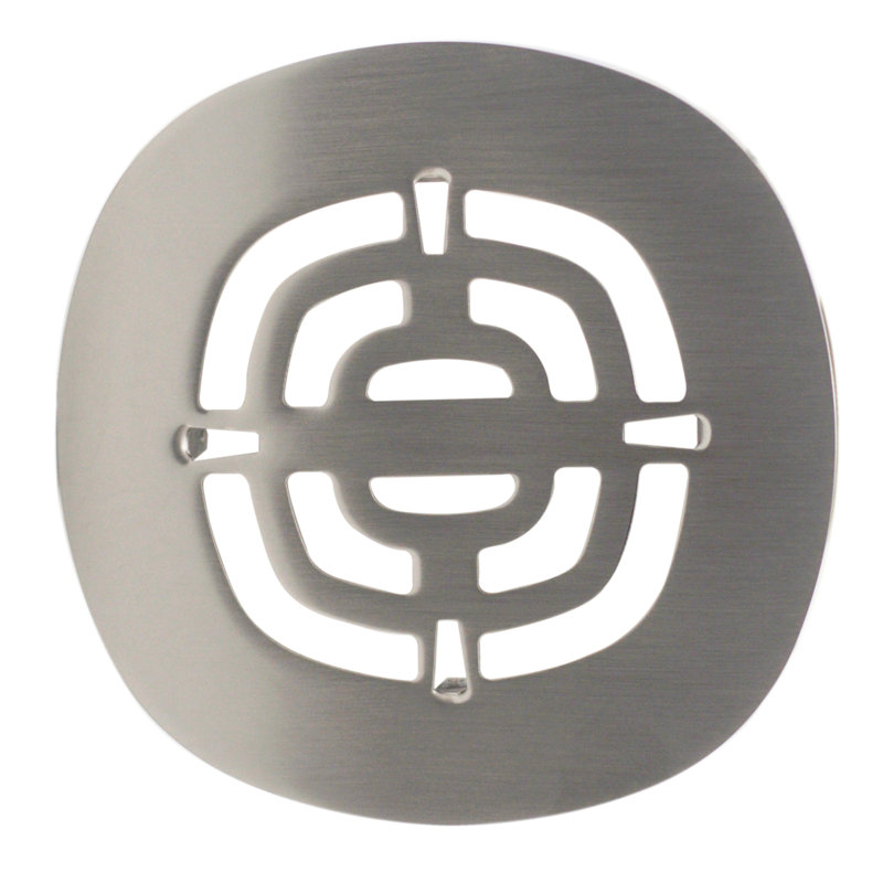 4-1/2" OD Brass Snap-In Shower Strainer Drain Cover, Satin Nickel