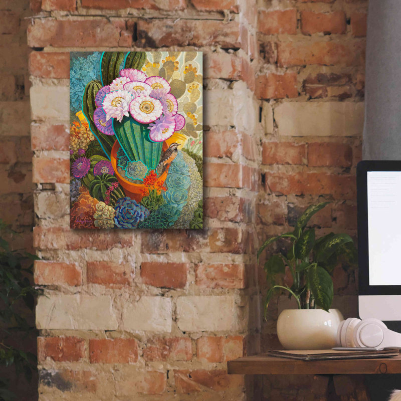 «The Prickly Garden» par David Galchutt, art mural sur toile, H 16 po x l 12 po x P 0,75 po