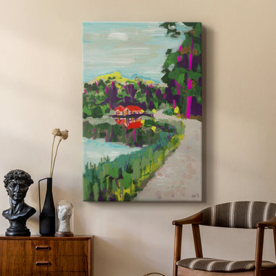Bord de lac coloré - galerie Cavas sur mesure