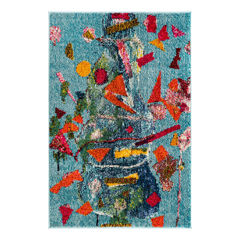 Washable Abstract Indoor Rug, Rectangle 2'2" x 3'