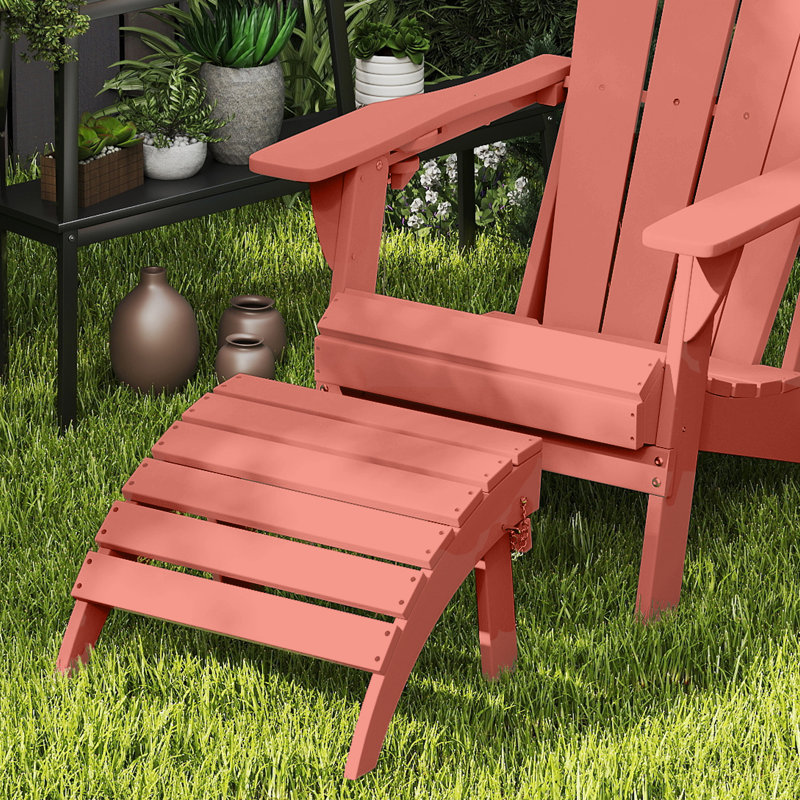 Repose-pieds pliable en plastique PEHD Adirondack, Rouge très clair