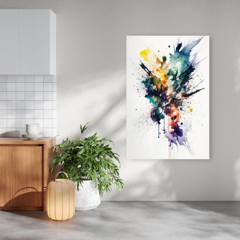 Dynamic Color Burst Abstract Modern Wall Art Print by Mauro - Wrapped Canvas Print, 152.4cm H x 101.6cm W