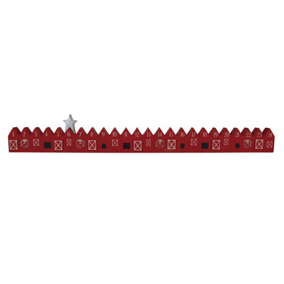 MDF Christmas Barn Countdown Advent Calendar - Wooden Red Tabletop Decoration for Indoor Use, Perfect for Gift Giving and Hostess Gifts - Celebrate the Holiday Season in Style!