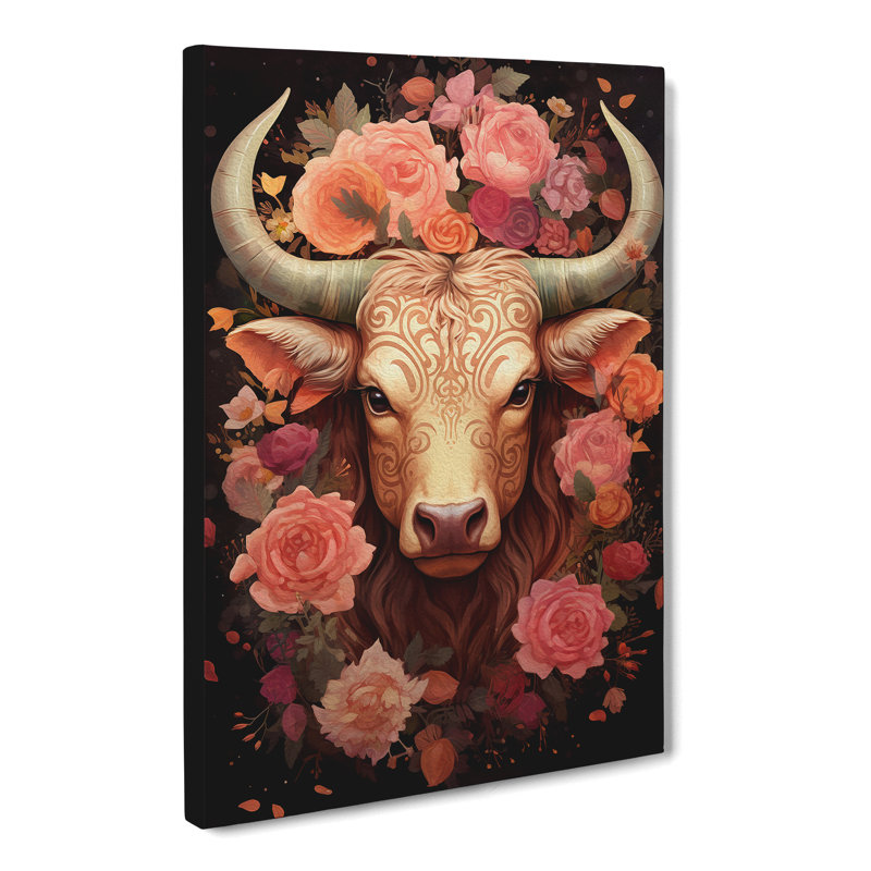 Taurus Zodiac Tachisme - Print, 50cm H x 35cm W x 3cm D