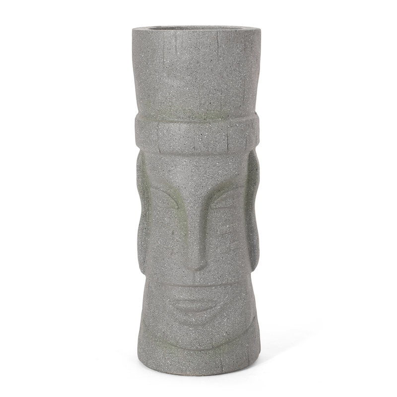 Flower Planter - Magnesium Oxide, Stone Gray Tone, 24.48 In. H X 9.57 W 9.72 D, 13.23 Lb Oxide In H, W, Lb. Heavy