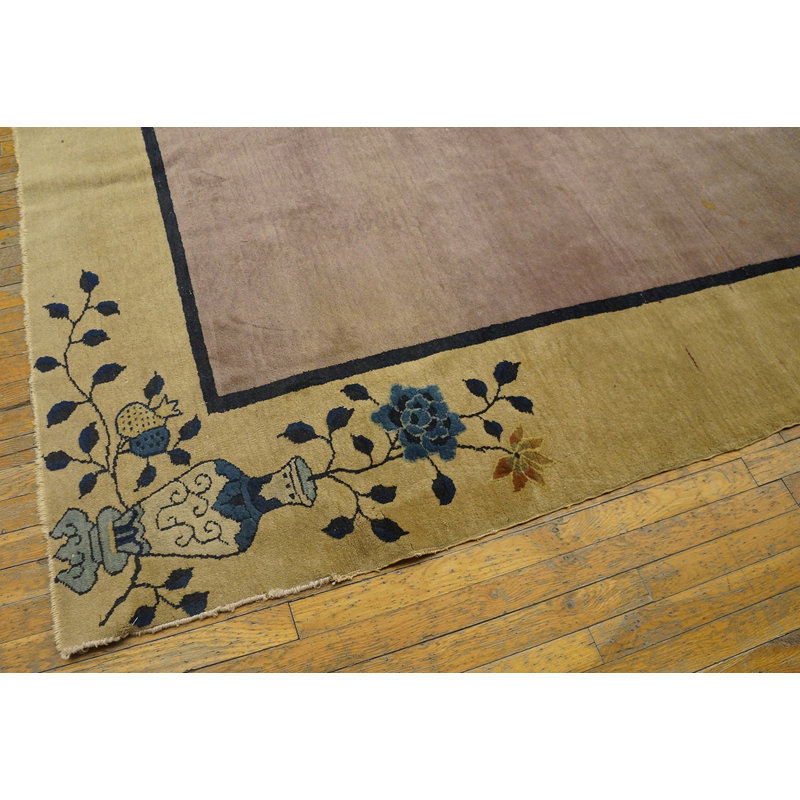 Tapis lavande antique en laine Art déco