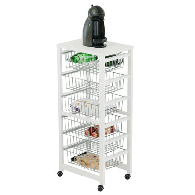 Bowles 46 cm W Kitchen Cart with Solid Wood Top